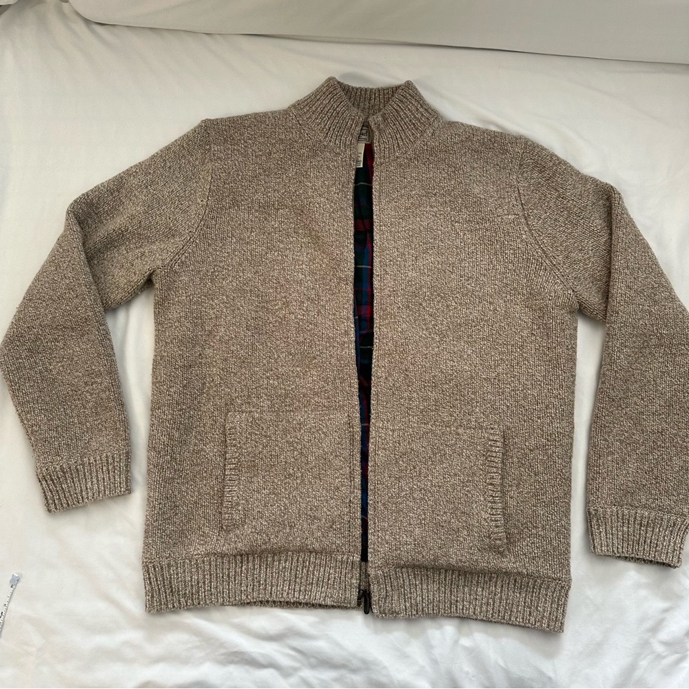 L.L. Bean Men's Brown Zip-Up Sweater Cardigan